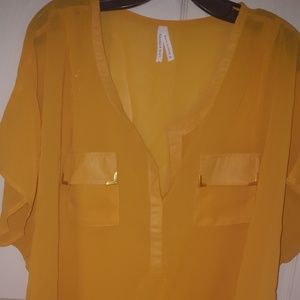 Yellow sheer top